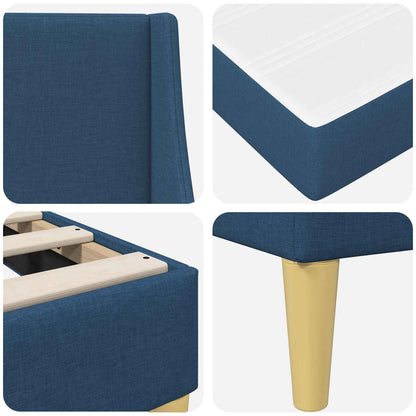 Bettgestell mit Matratze Blau 100 x 200 cm Polyester