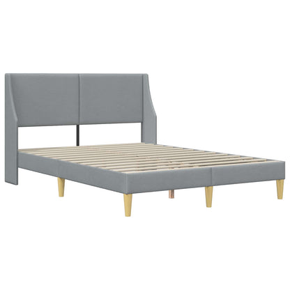 Bettgestell mit Matratze Hellgrau 140 x 190 cm Polyester