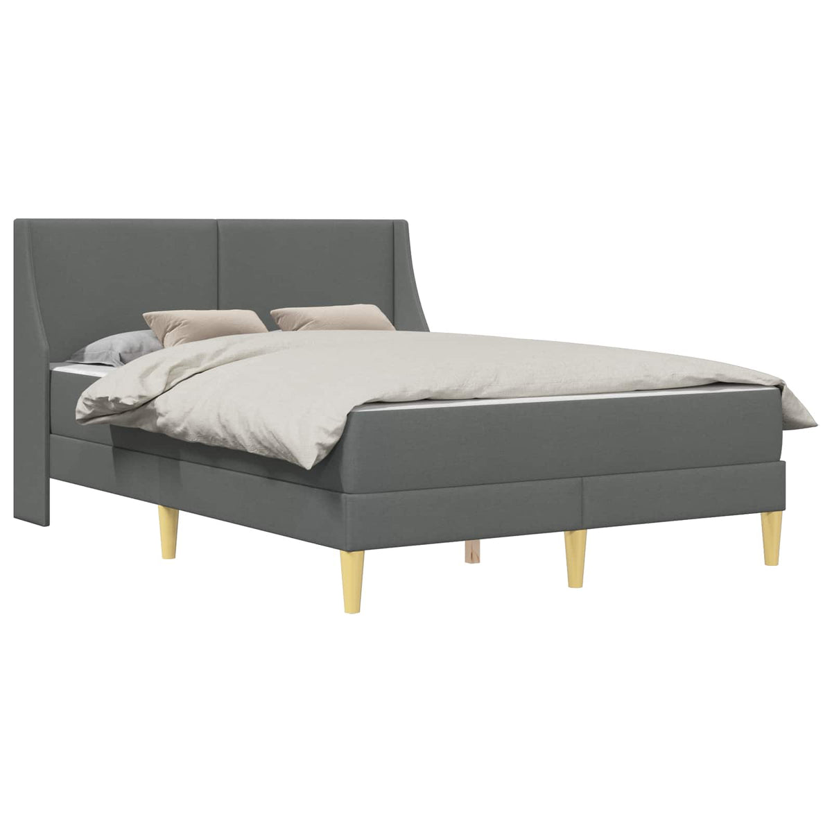Bettgestell mit Matratze Dunkelgrau 140 x 200 cm Polyester