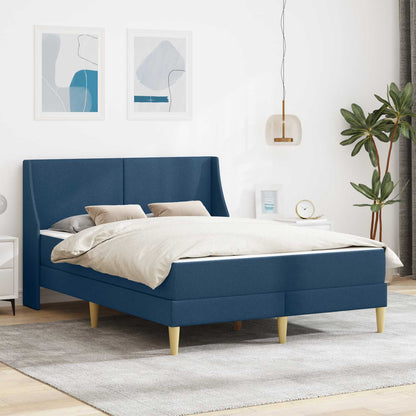 Bettgestell mit Matratze Blau 140 x 200 cm Polyester