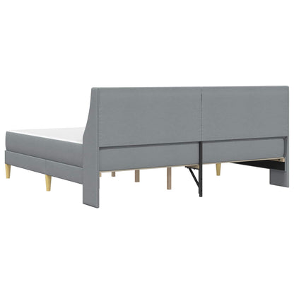 Bettgestell mit Matratze Hellgrau 180 x 200 cm Polyester