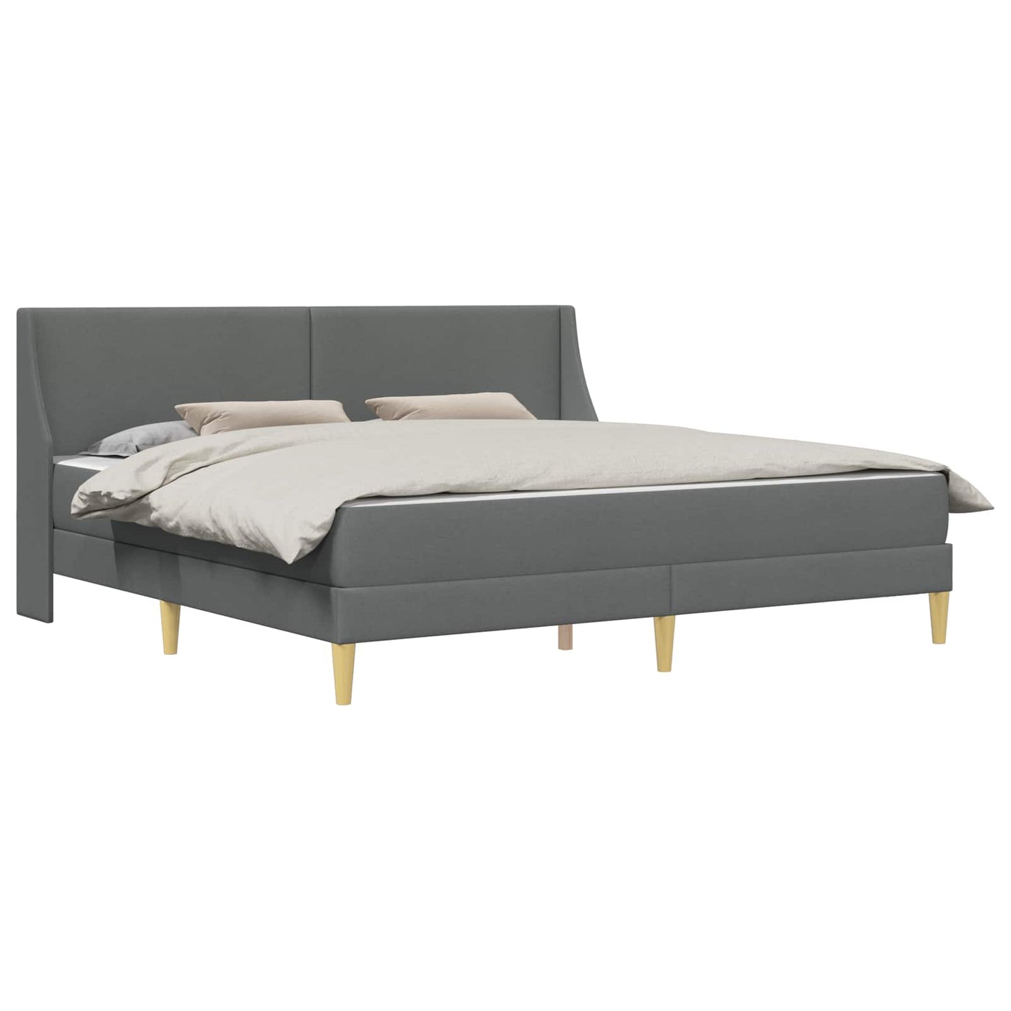 Bettgestell mit Matratze Dunkelgrau 180 x 200 cm Polyester