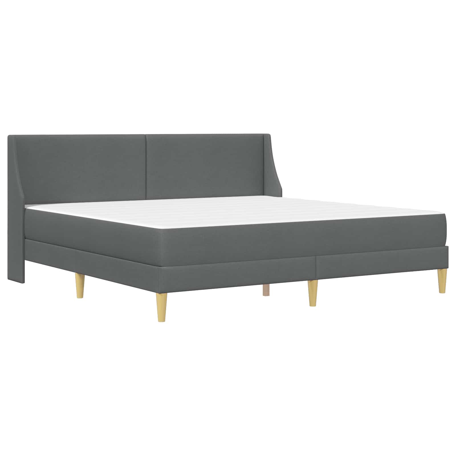 Bettgestell mit Matratze Dunkelgrau 180 x 200 cm Polyester