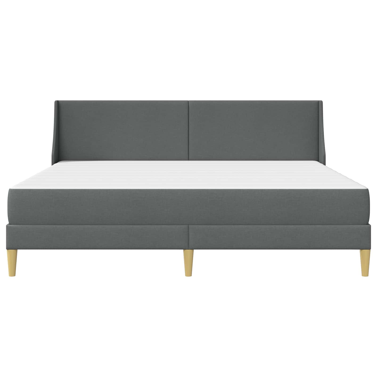 Bettgestell mit Matratze Dunkelgrau 180 x 200 cm Polyester