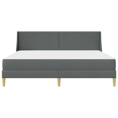 Bettgestell mit Matratze Dunkelgrau 180 x 200 cm Polyester