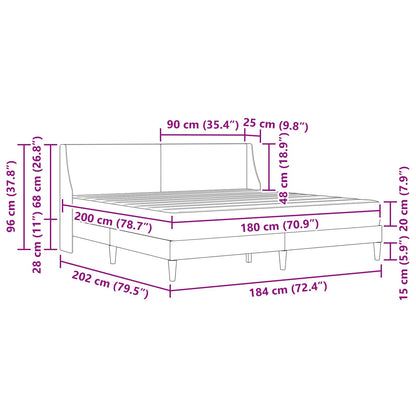 Bettgestell mit Matratze Schwarz 180 x 200 cm Polyester