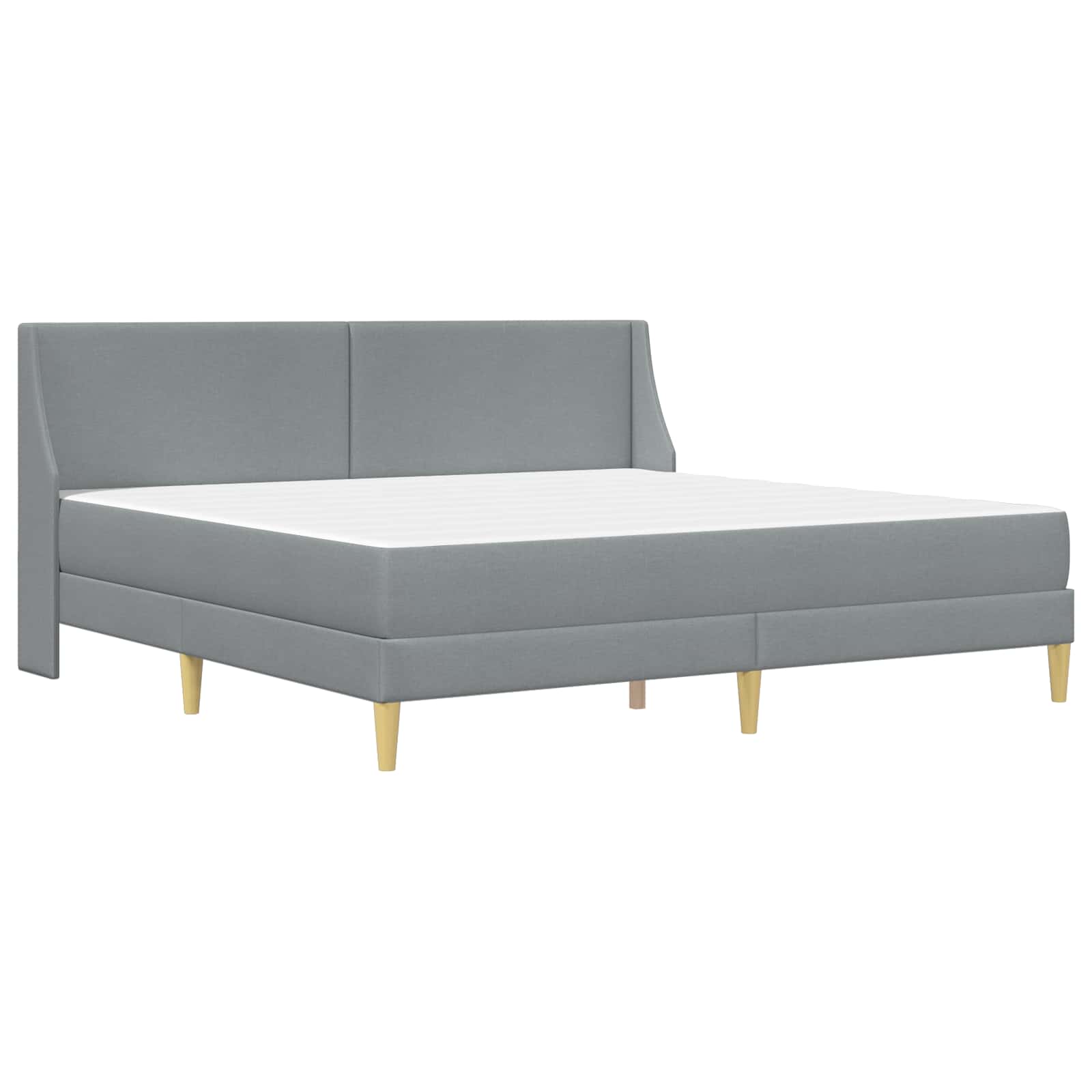 Bettgestell mit Matratze Hellgrau 200 x 200 cm Polyester