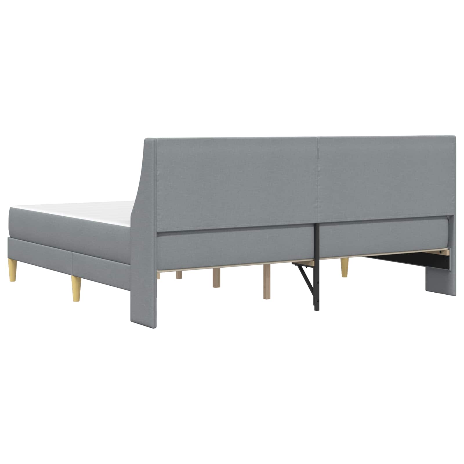 Bettgestell mit Matratze Hellgrau 200 x 200 cm Polyester