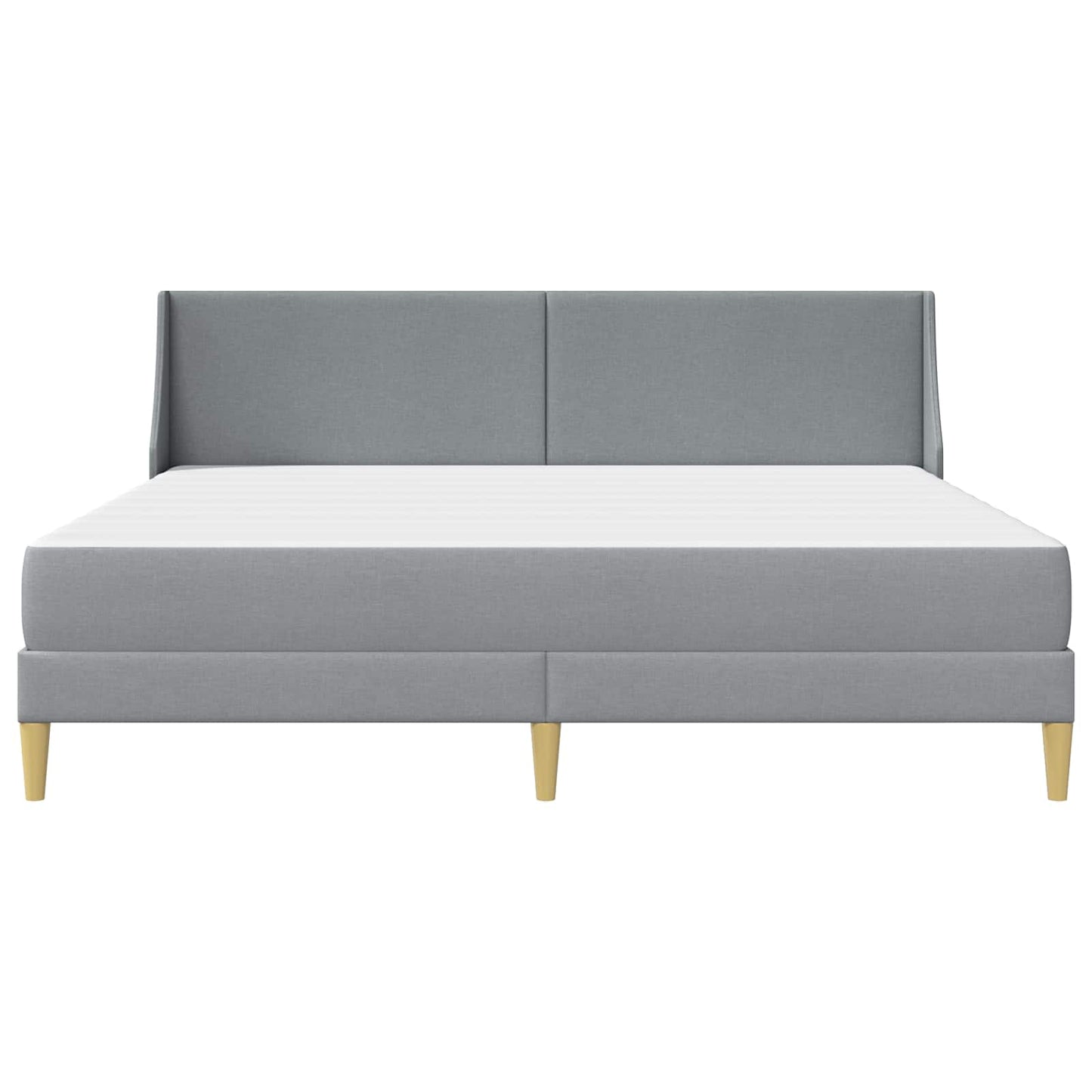 Bettgestell mit Matratze Hellgrau 200 x 200 cm Polyester