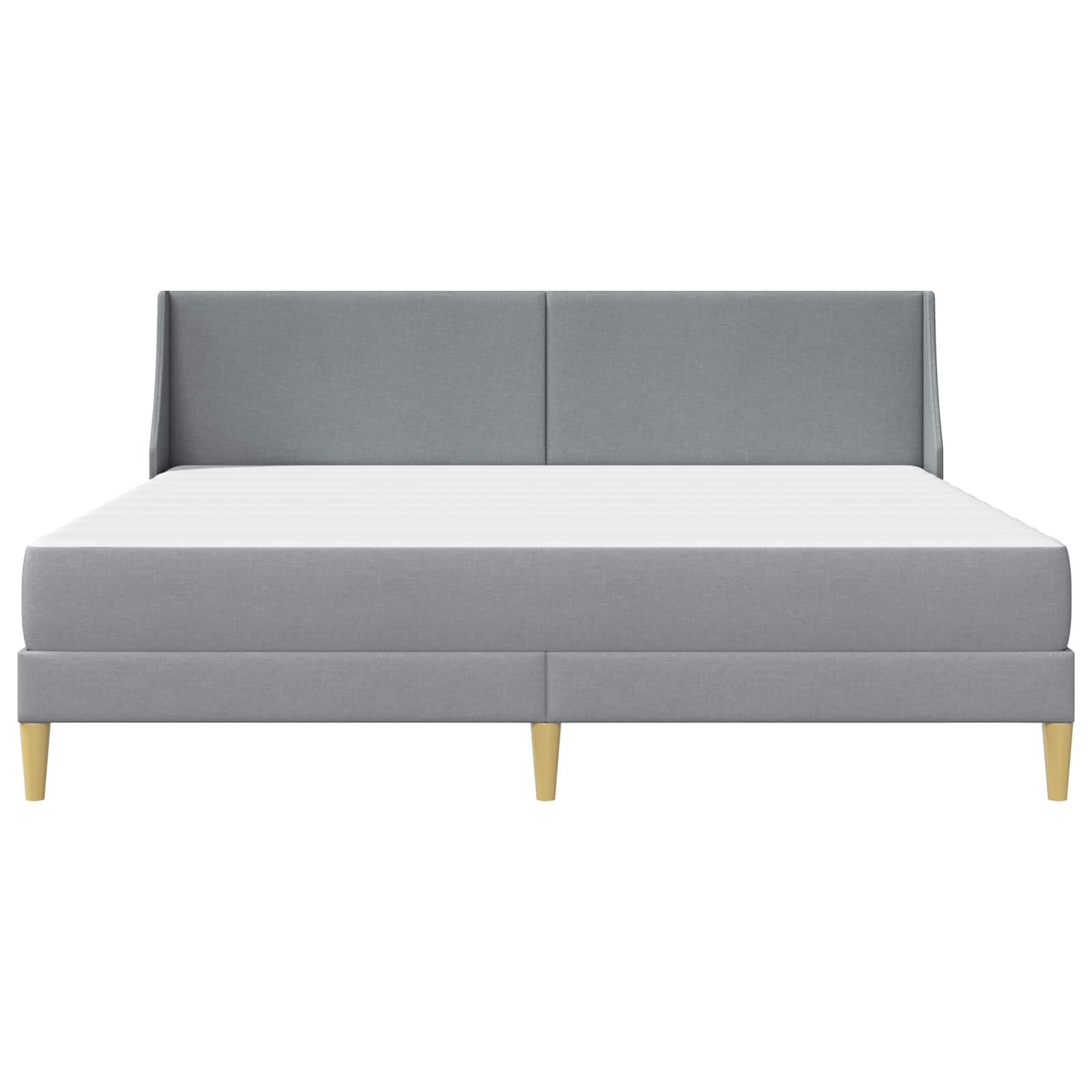 Bettgestell mit Matratze Hellgrau 200 x 200 cm Polyester