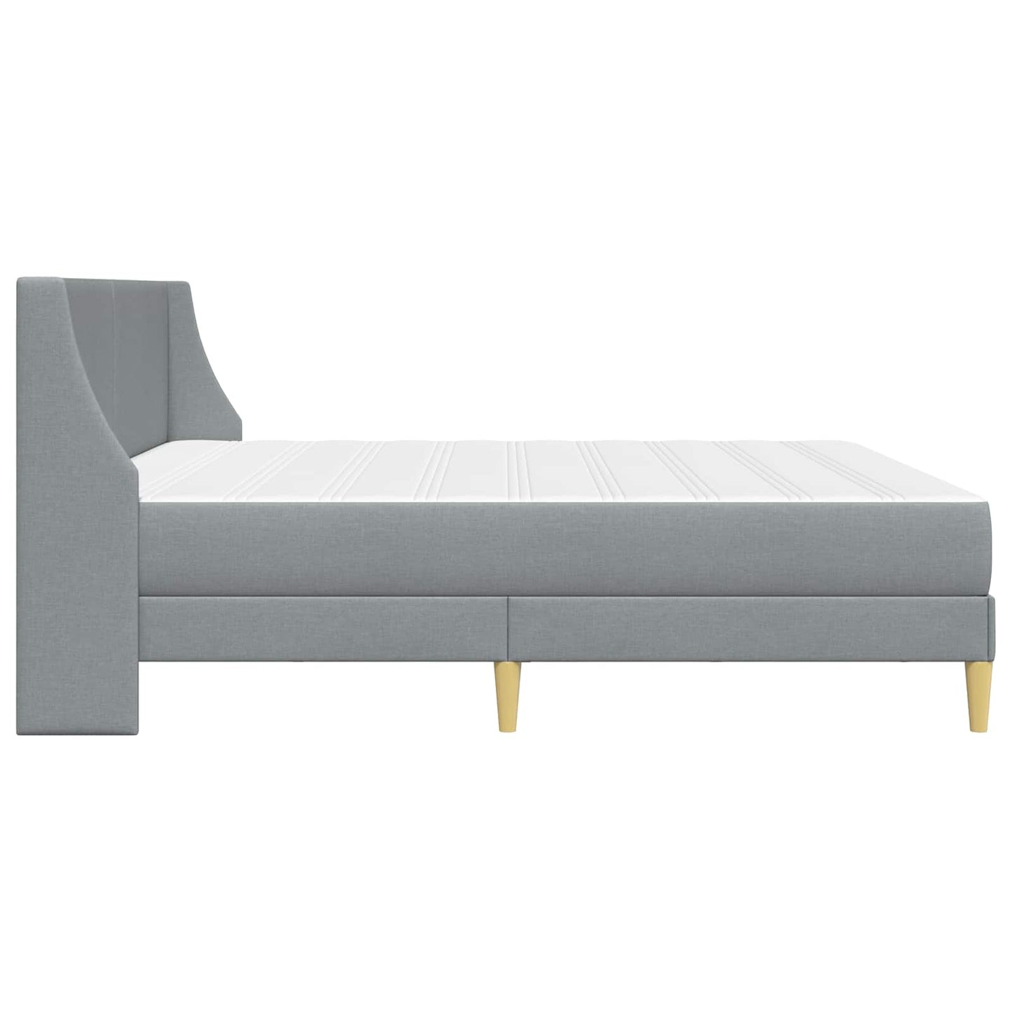 Bettgestell mit Matratze Hellgrau 200 x 200 cm Polyester