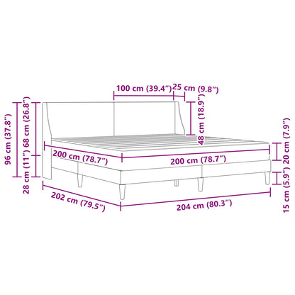 Bettgestell mit Matratze Dunkelgrau 200 x 200 cm Polyester