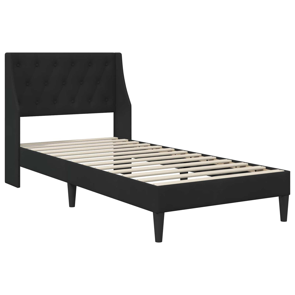 Bettgestell mit Matratze Schwarz 80 x 200 cm Samt