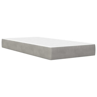 Bettgestell mit Matratze Hellgrau 90 x 190 cm Samt