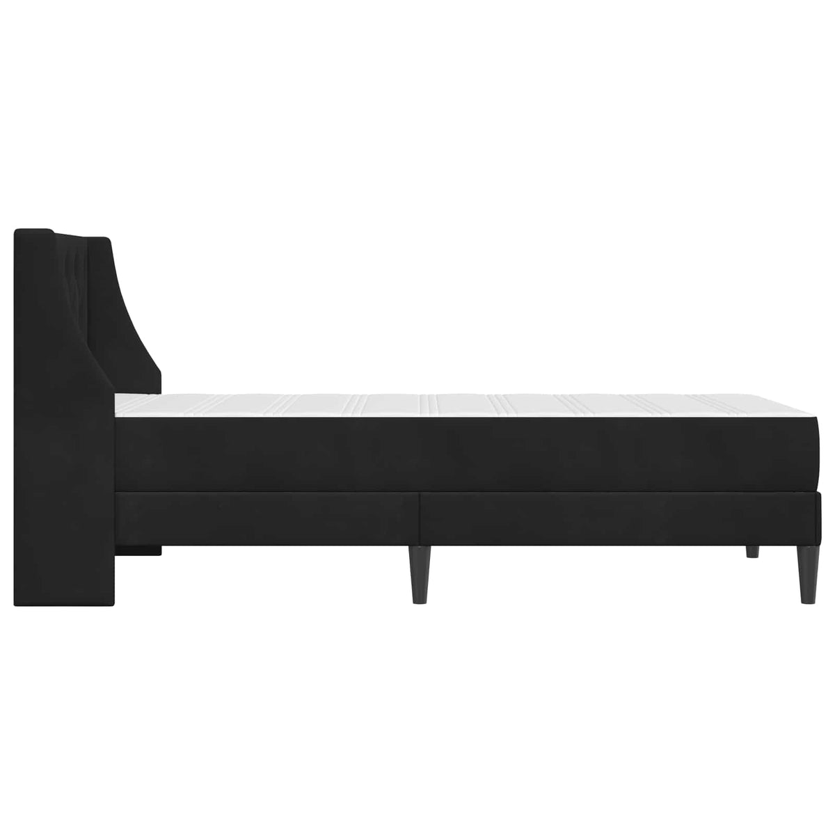 Bettgestell mit Matratze mit Matratze Schwarz 90 x 200 cm Samt