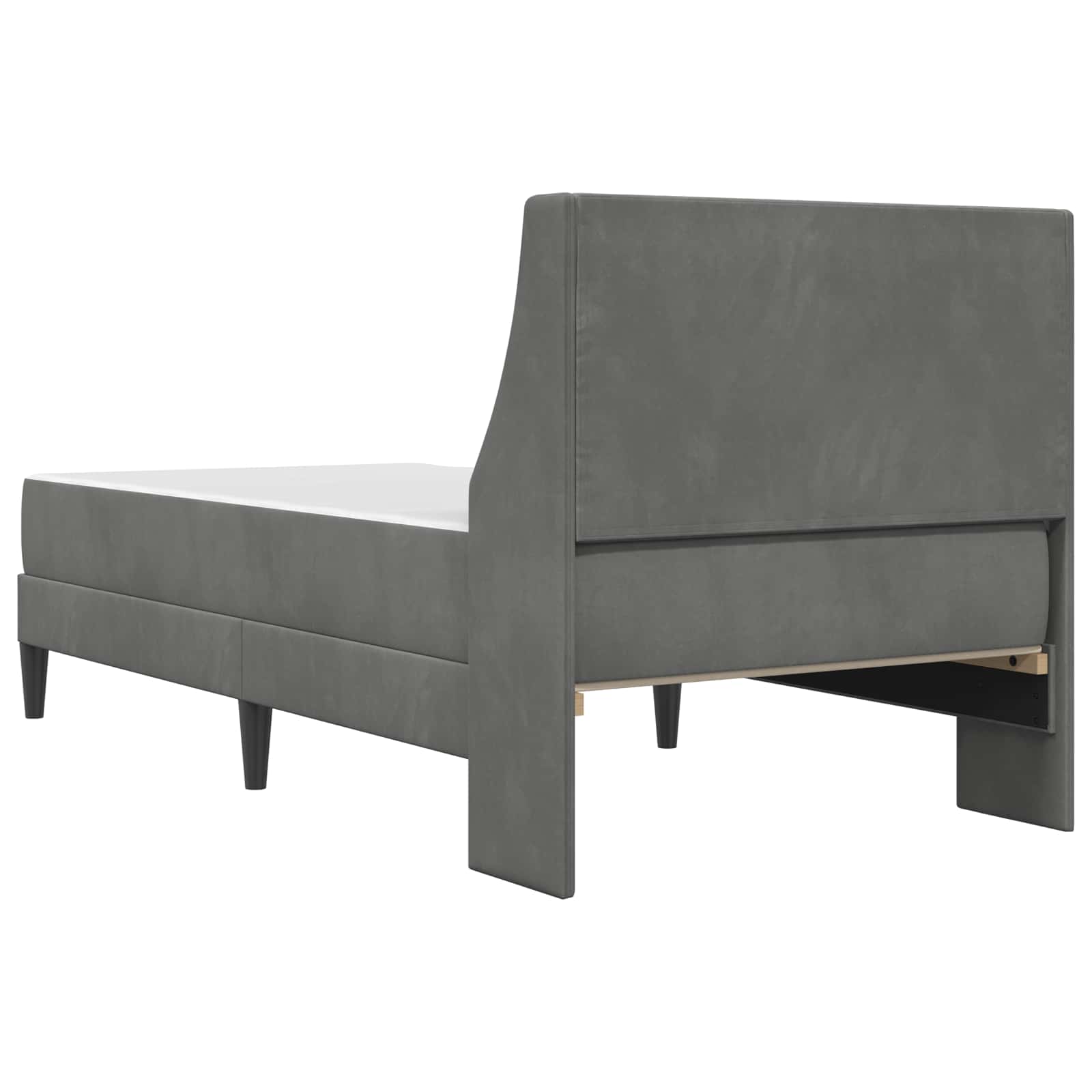 Bettgestell mit Matratze Dunkelgrau 100 x 200 cm Samt