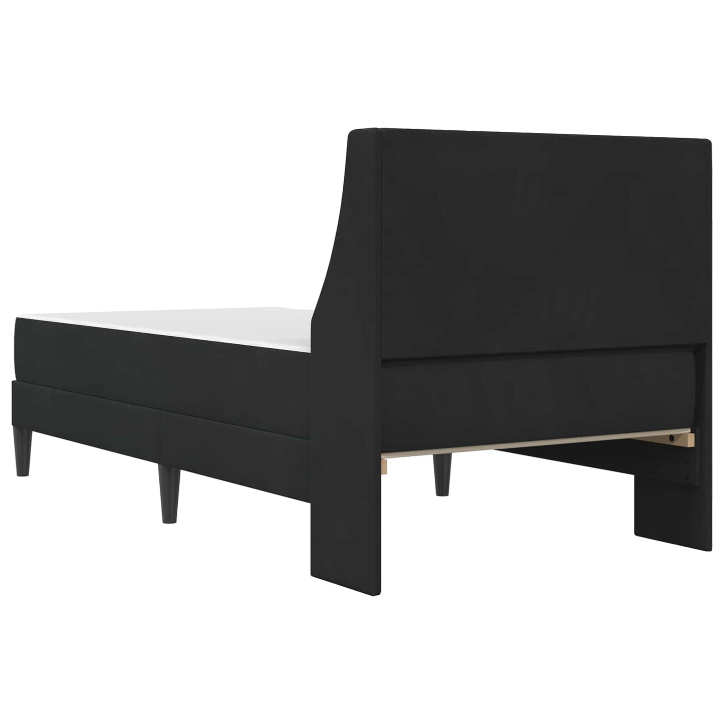 Bettgestell mit Matratze mit Matratze Schwarz 100 x 200 cm Samt