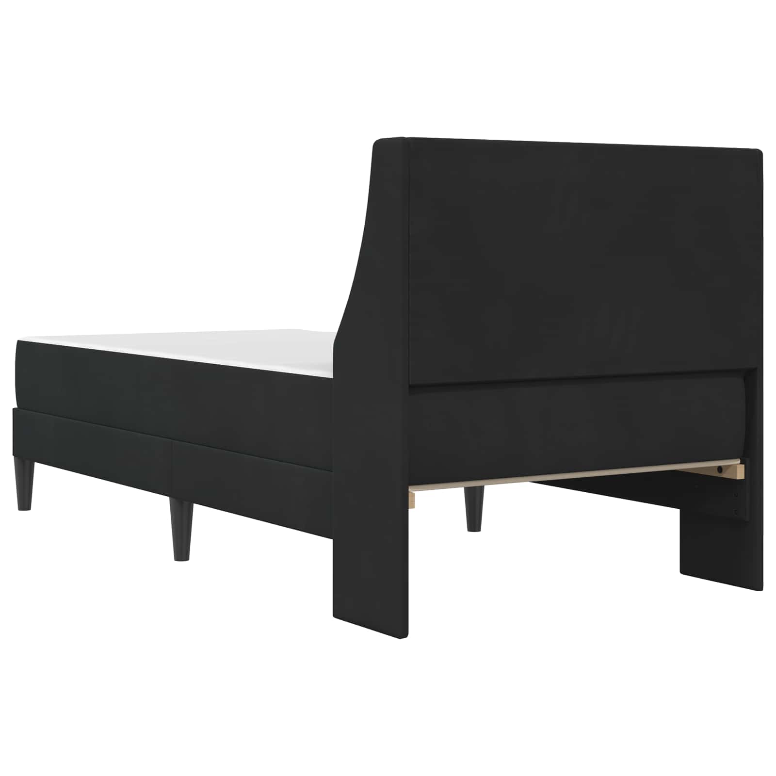 Bettgestell mit Matratze mit Matratze Schwarz 100 x 200 cm Samt