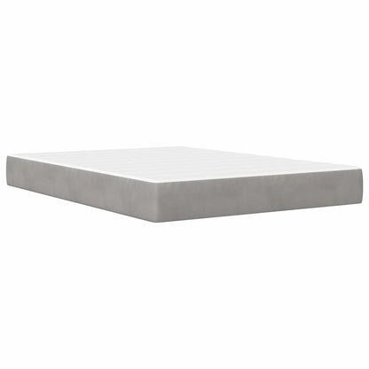 Bettgestell mit Matratze Hellgrau 120 x 190 cm Samt