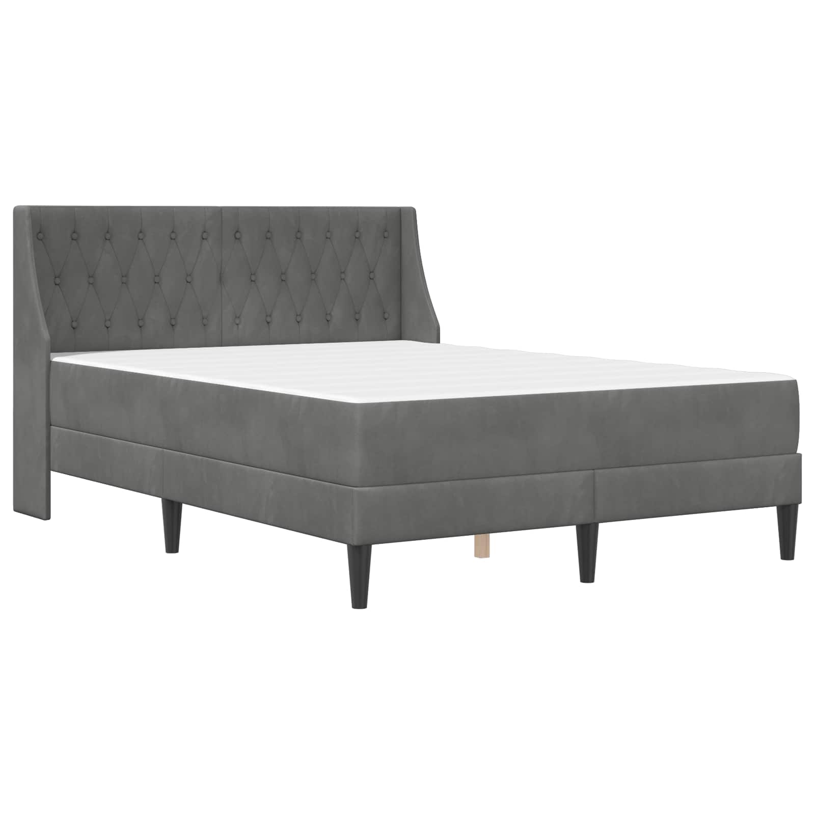 Bettgestell mit Matratze Dunkelgrau 120 x 200 cm Samt