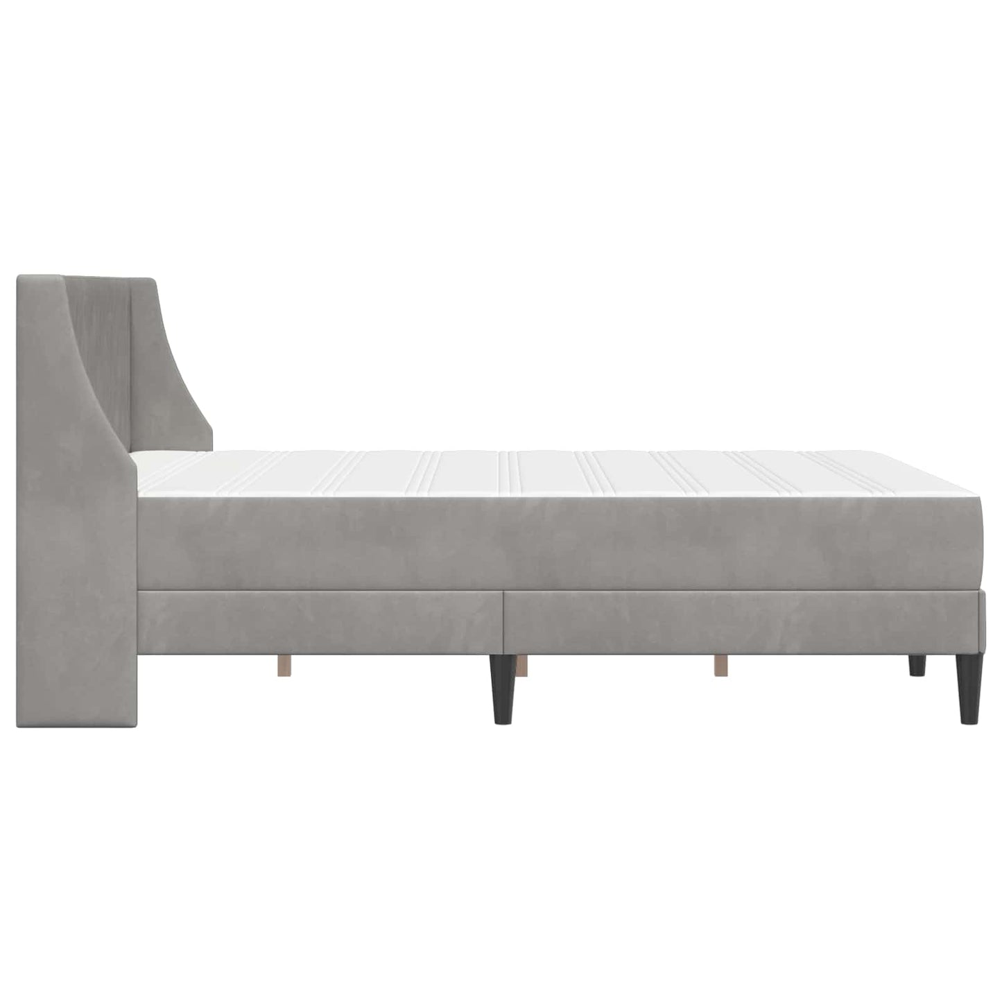 Bettgestell mit Matratze Hellgrau 140 x 190 cm Samt