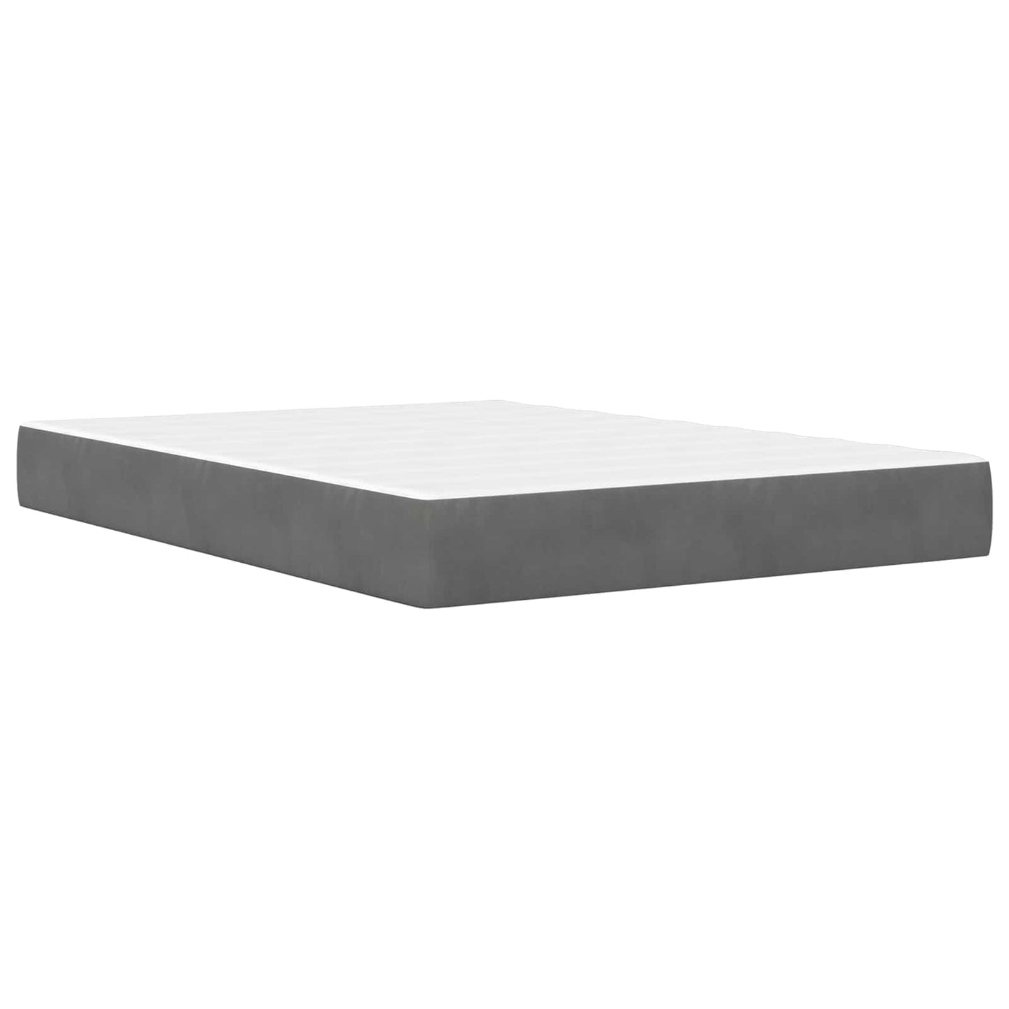 Bettgestell mit Matratze Dunkelgrau 140 x 190 cm Samt