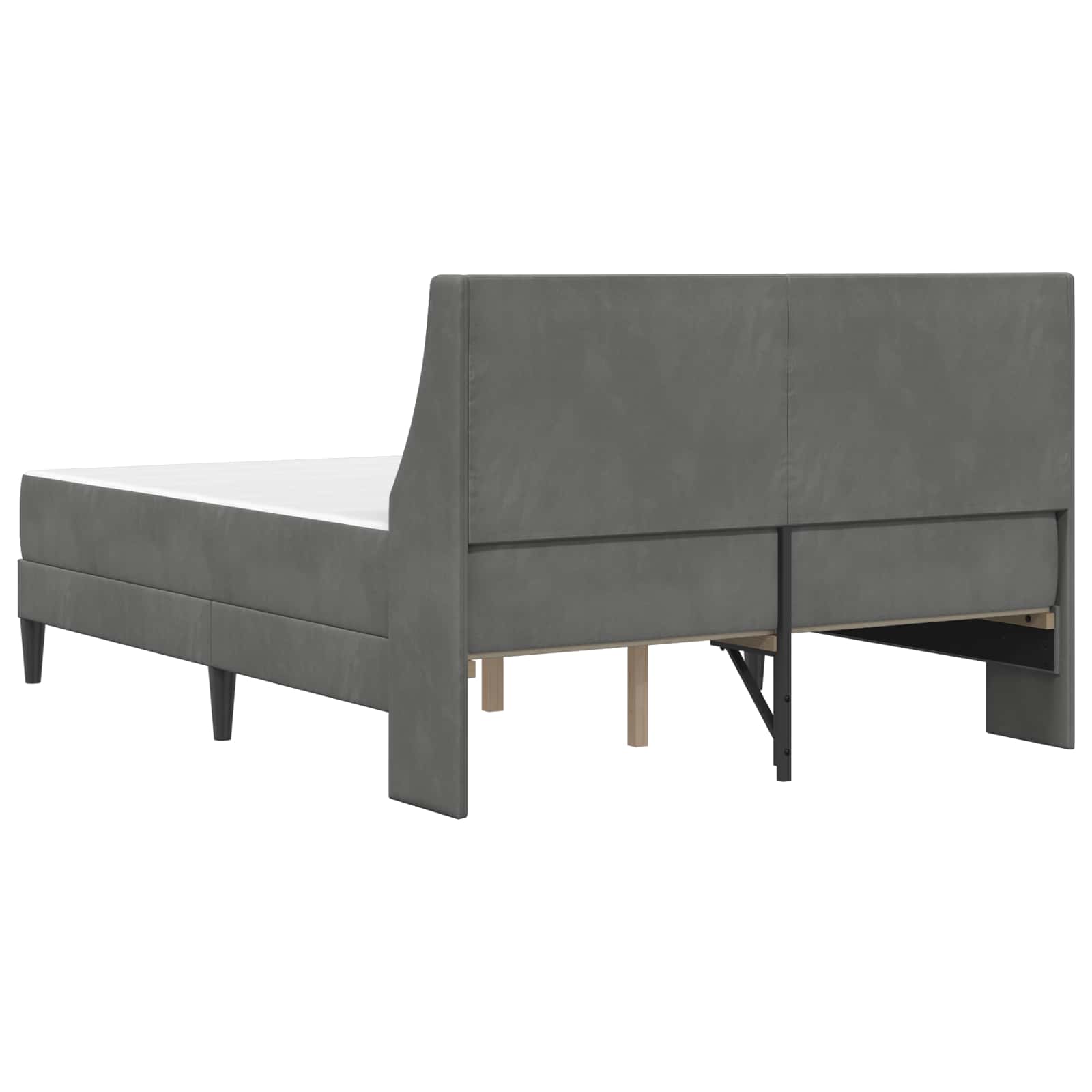 Bettgestell mit Matratze Dunkelgrau 140 x 190 cm Samt