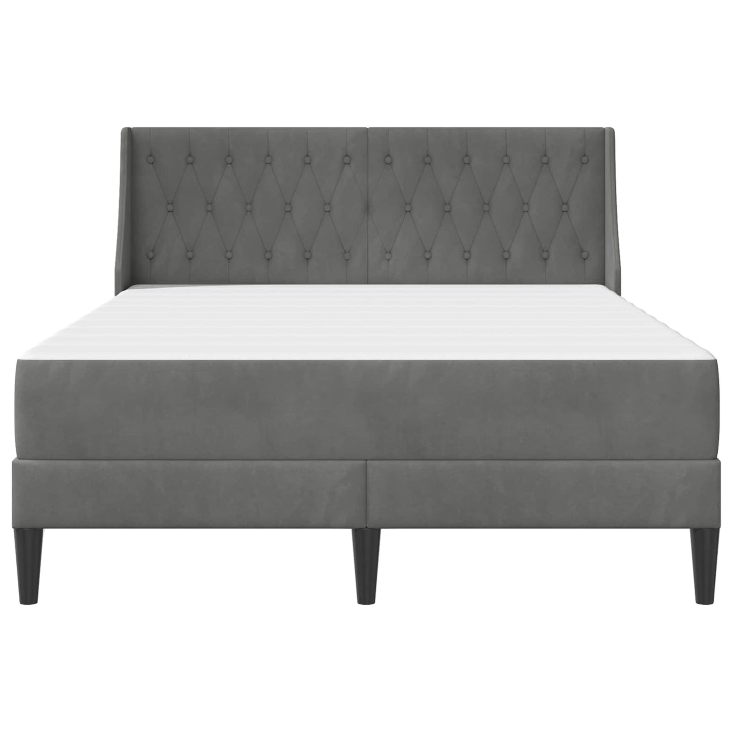 Bettgestell mit Matratze Dunkelgrau 140 x 190 cm Samt