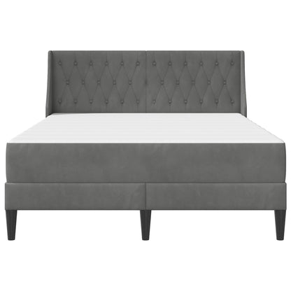 Bettgestell mit Matratze Dunkelgrau 140 x 190 cm Samt
