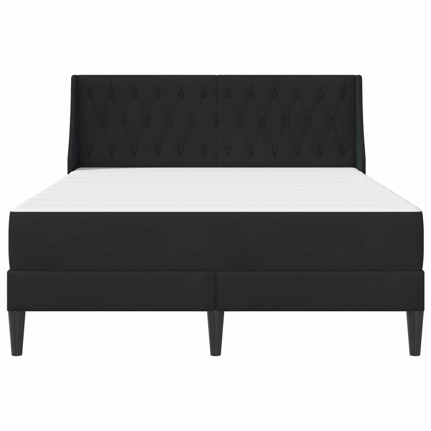 Bettgestell mit Matratze mit Matratze Schwarz 140 x 190 cm Samt