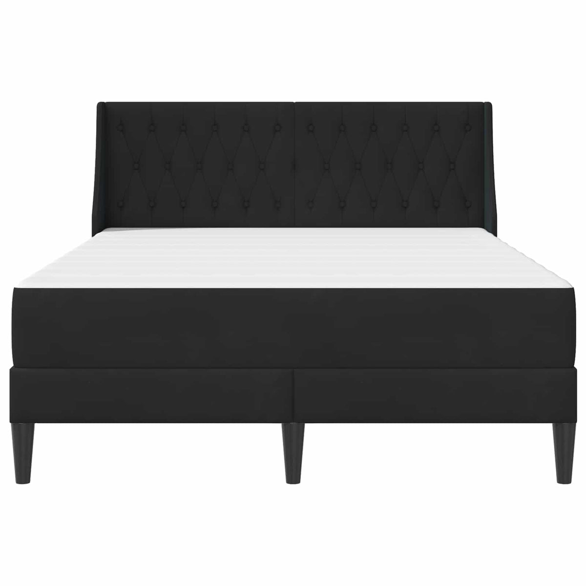 Bettgestell mit Matratze Schwarz 140 x 200 cm Samt