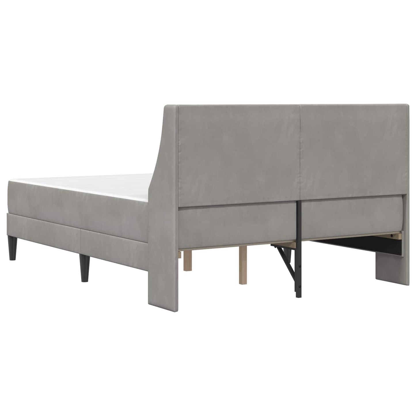 Bettgestell mit Matratze Hellgrau 160 x 200 cm Samt