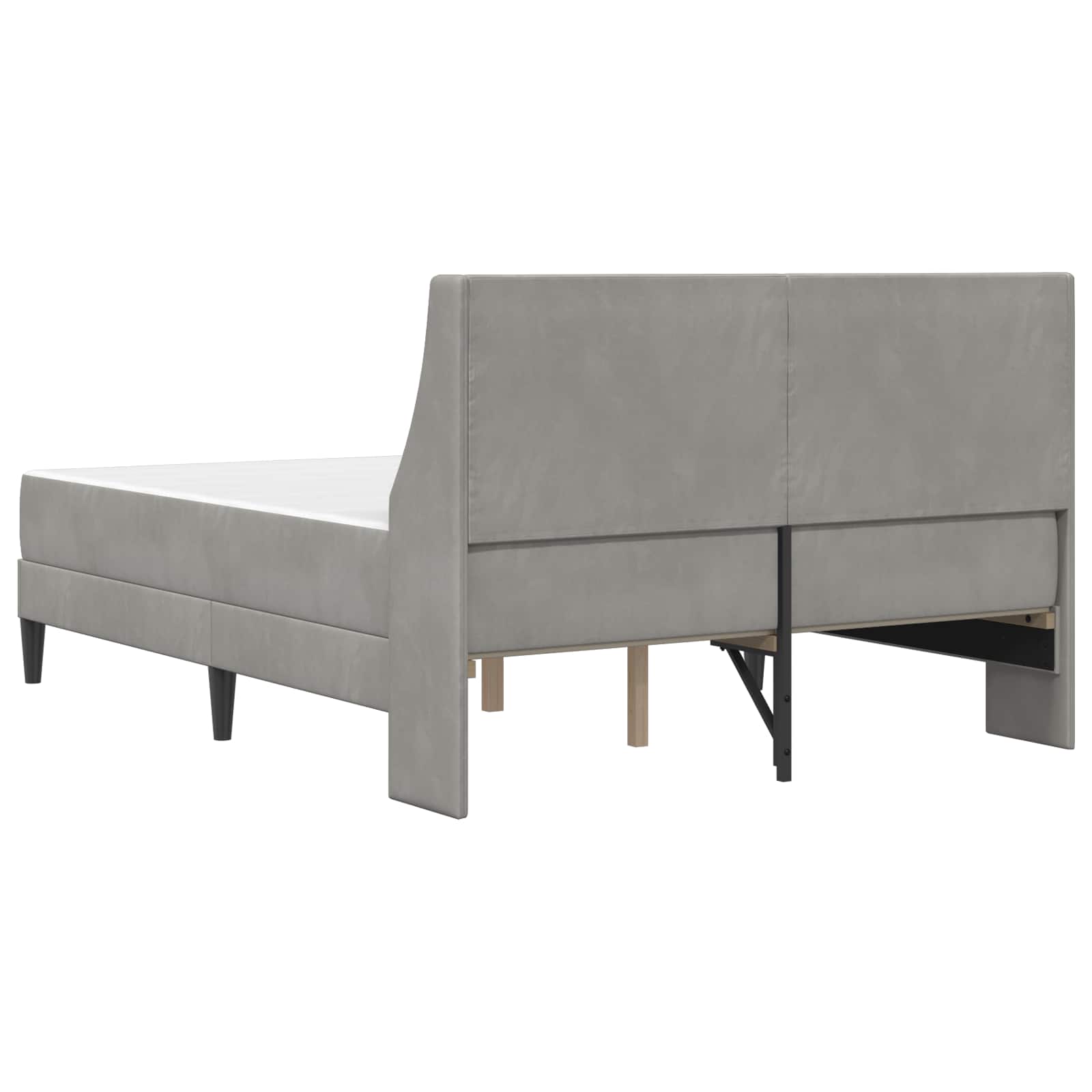 Bettgestell mit Matratze Hellgrau 160 x 200 cm Samt