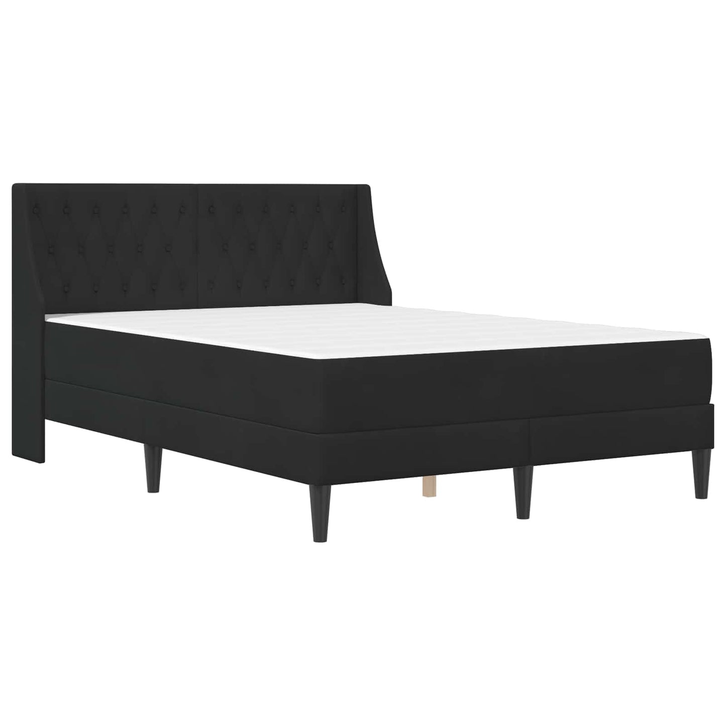 Bettgestell mit Matratze mit Matratze Schwarz 160 x 200 cm Samt