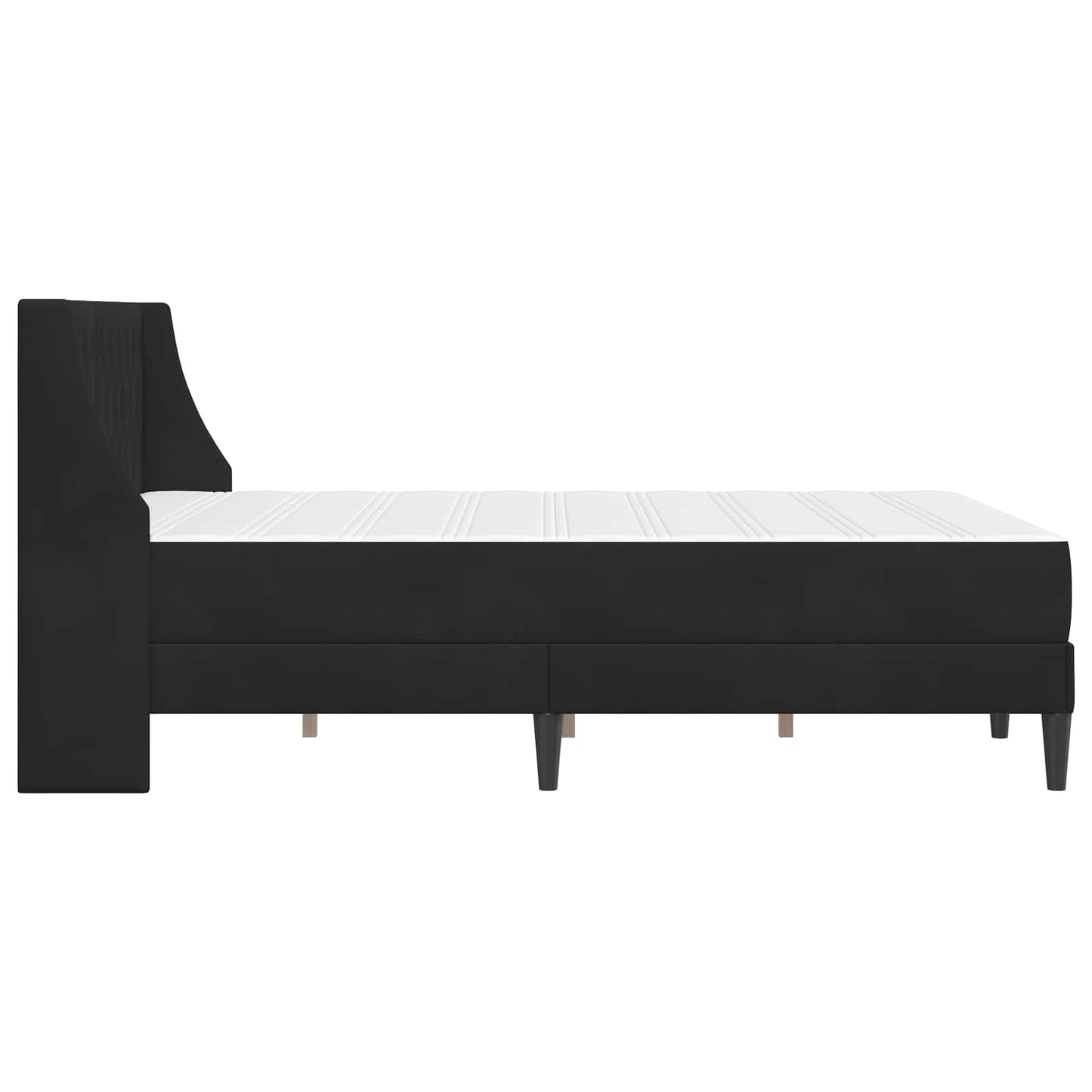Bettgestell mit Matratze mit Matratze Schwarz 160 x 200 cm Samt