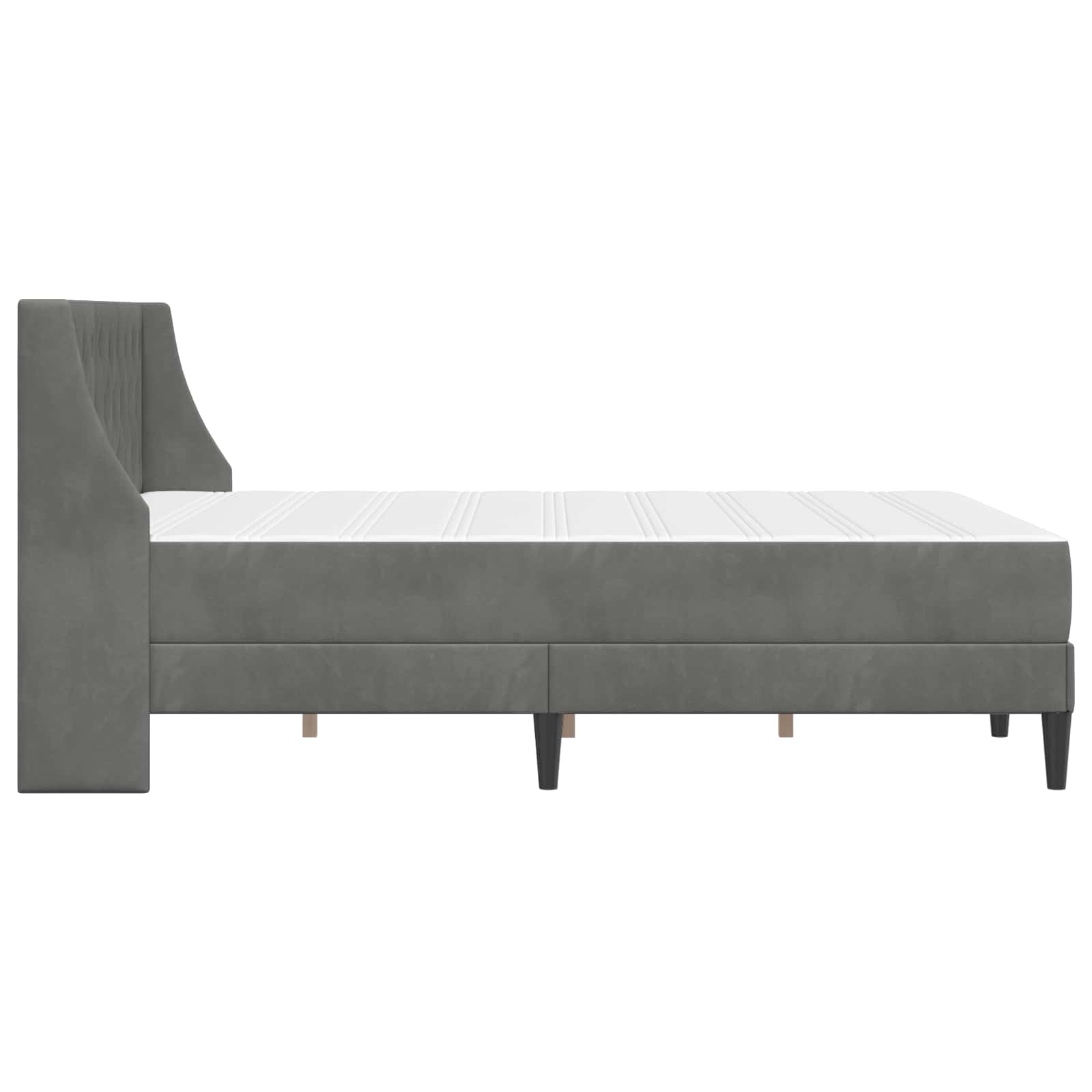 Bettgestell mit Matratze Dunkelgrau 180 x 200 cm Samt