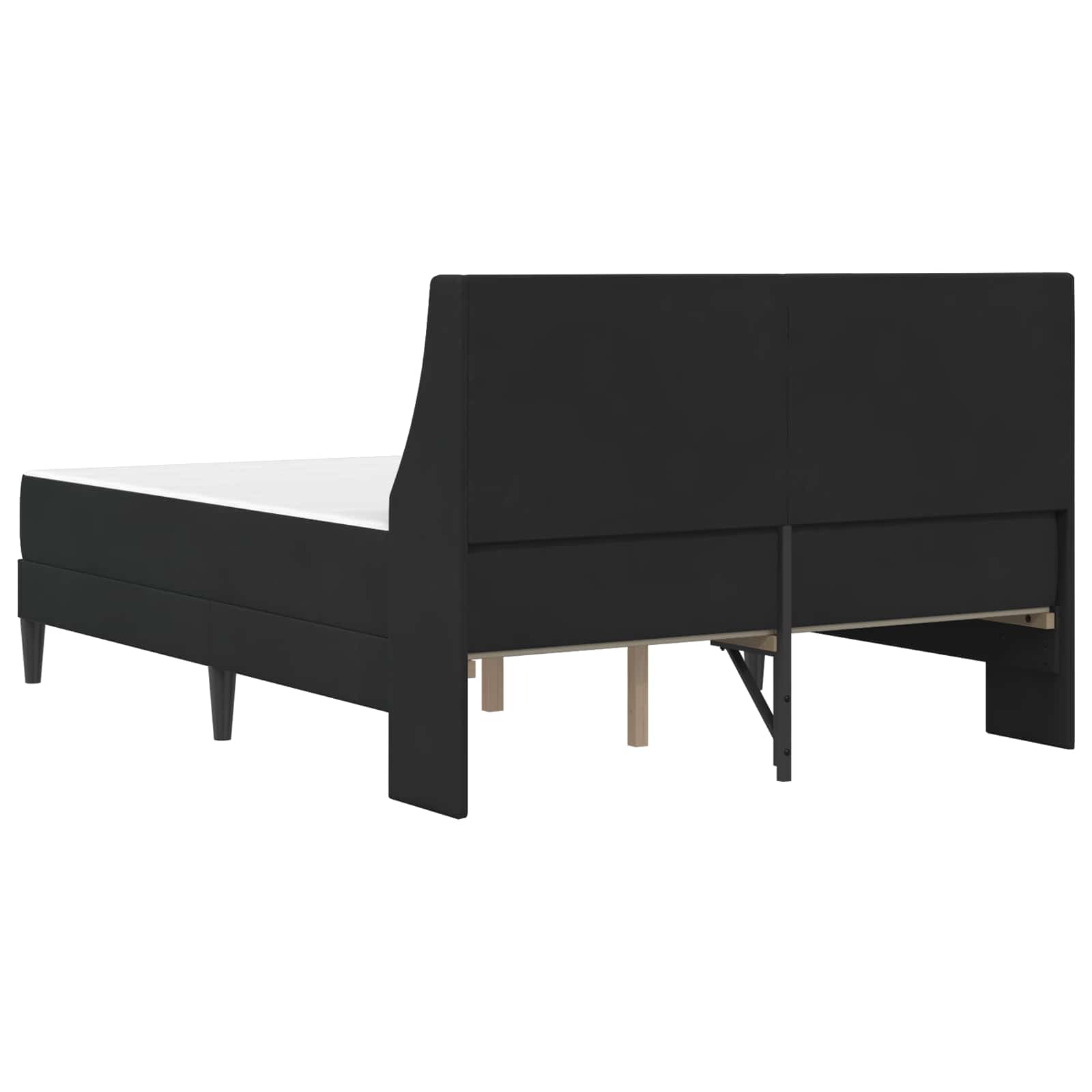 Bettgestell mit Matratze mit Matratze Schwarz 180 x 200 cm Samt
