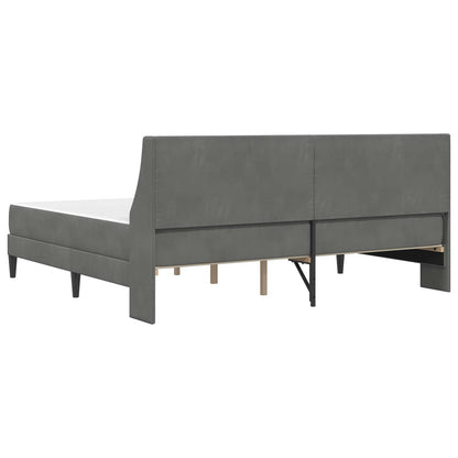 Bettgestell mit Matratze Dunkelgrau 200 x 200 cm Samt