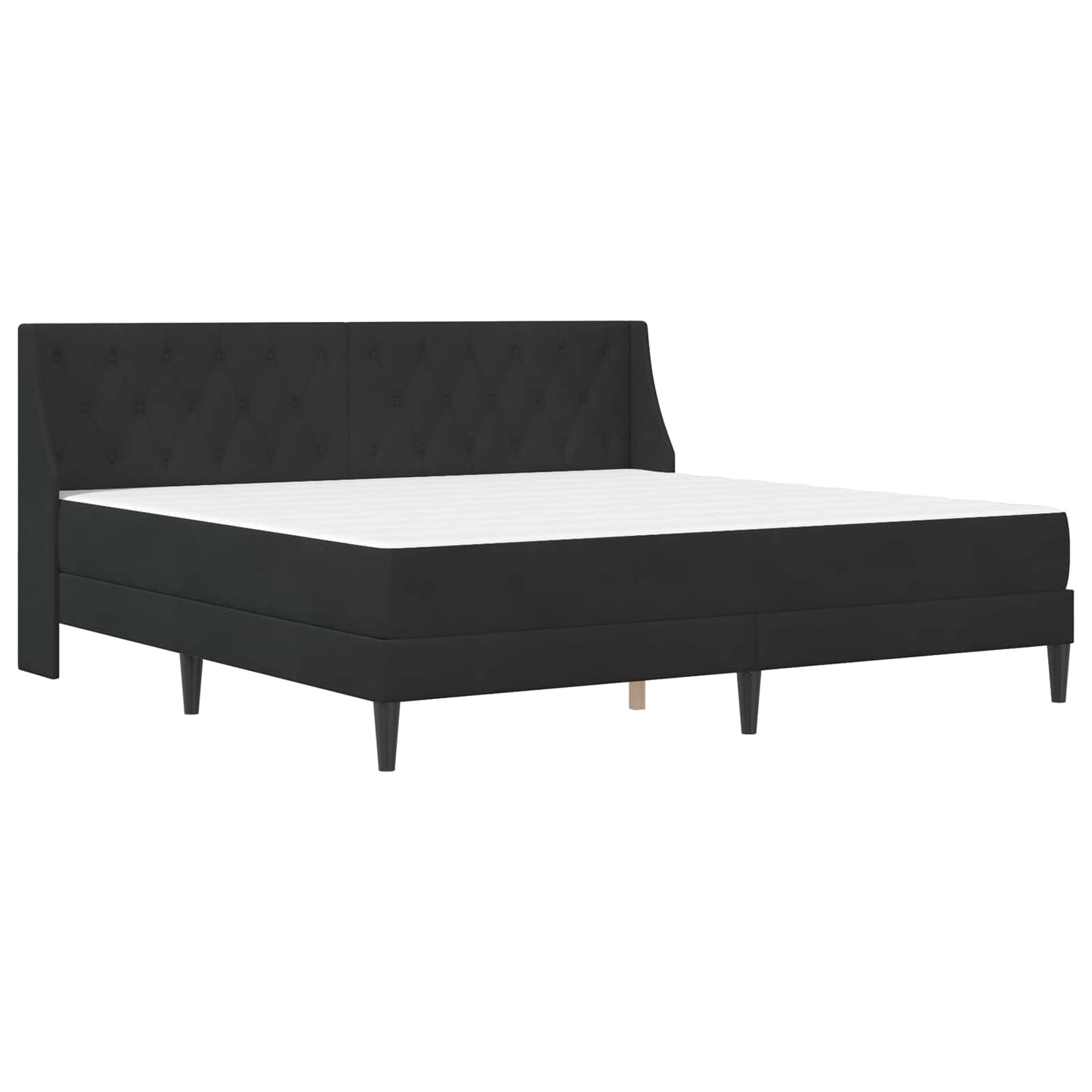 Bettgestell mit Matratze mit Matratze Schwarz 200 x 200 cm Samt