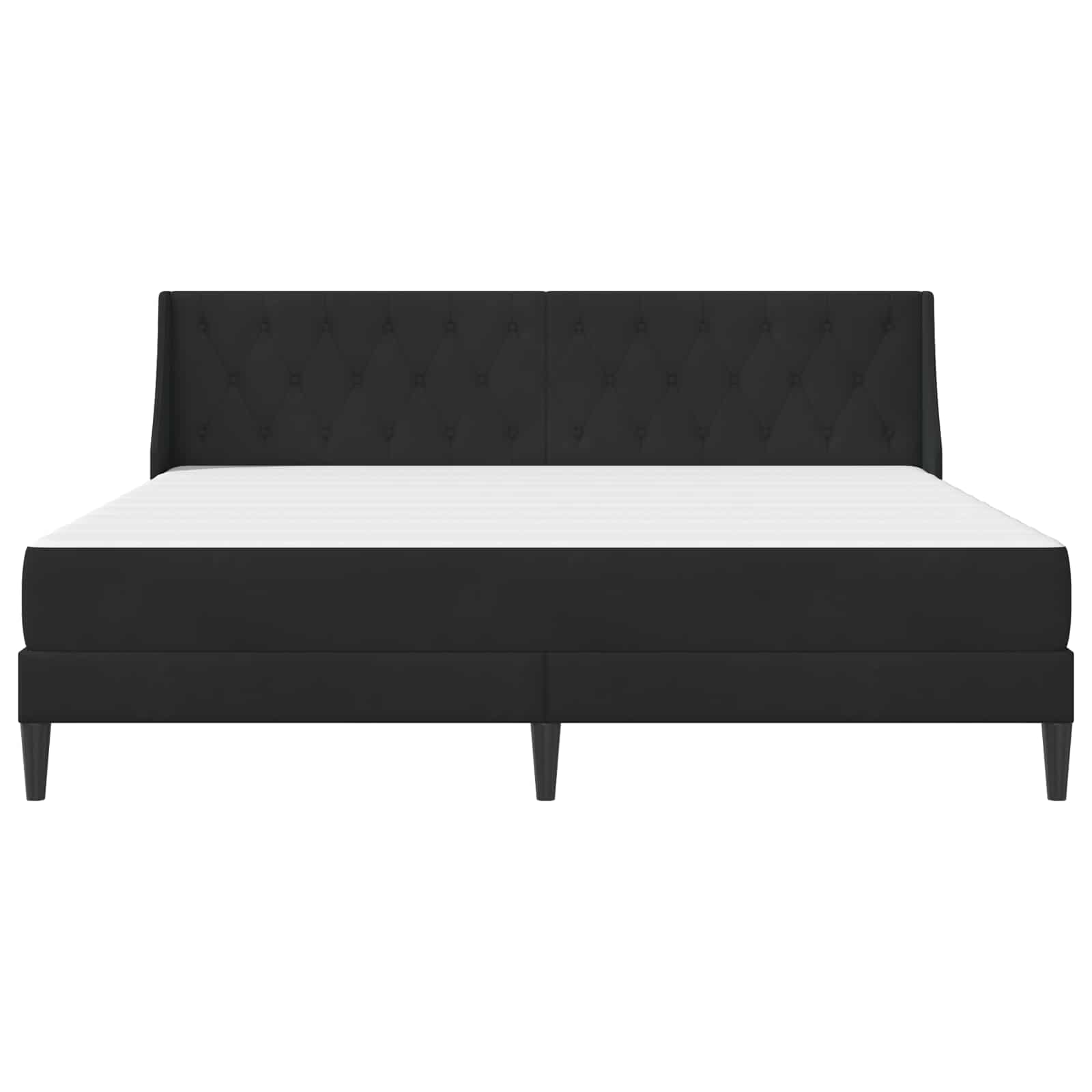 Bettgestell mit Matratze mit Matratze Schwarz 200 x 200 cm Samt