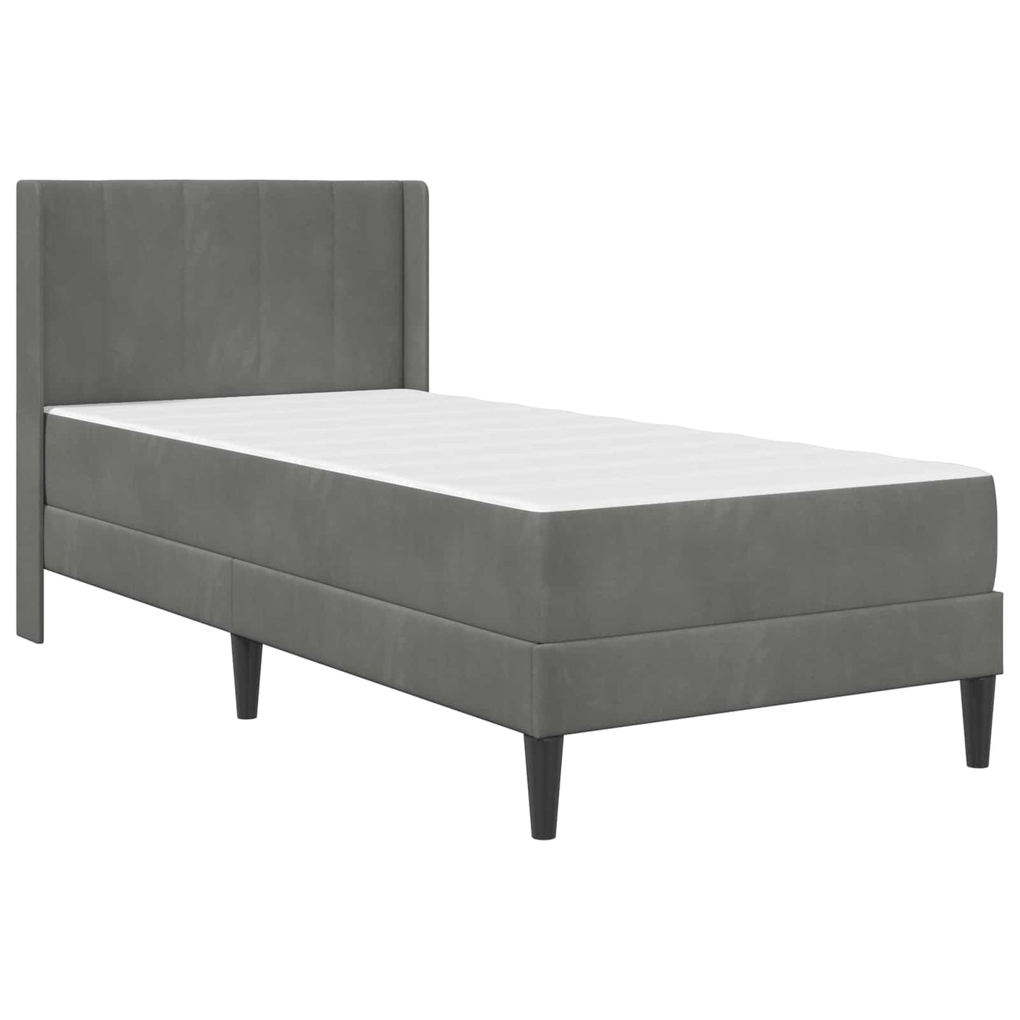 Bettgestell mit Matratze Dunkelgrau 80 x 200 cm Samt