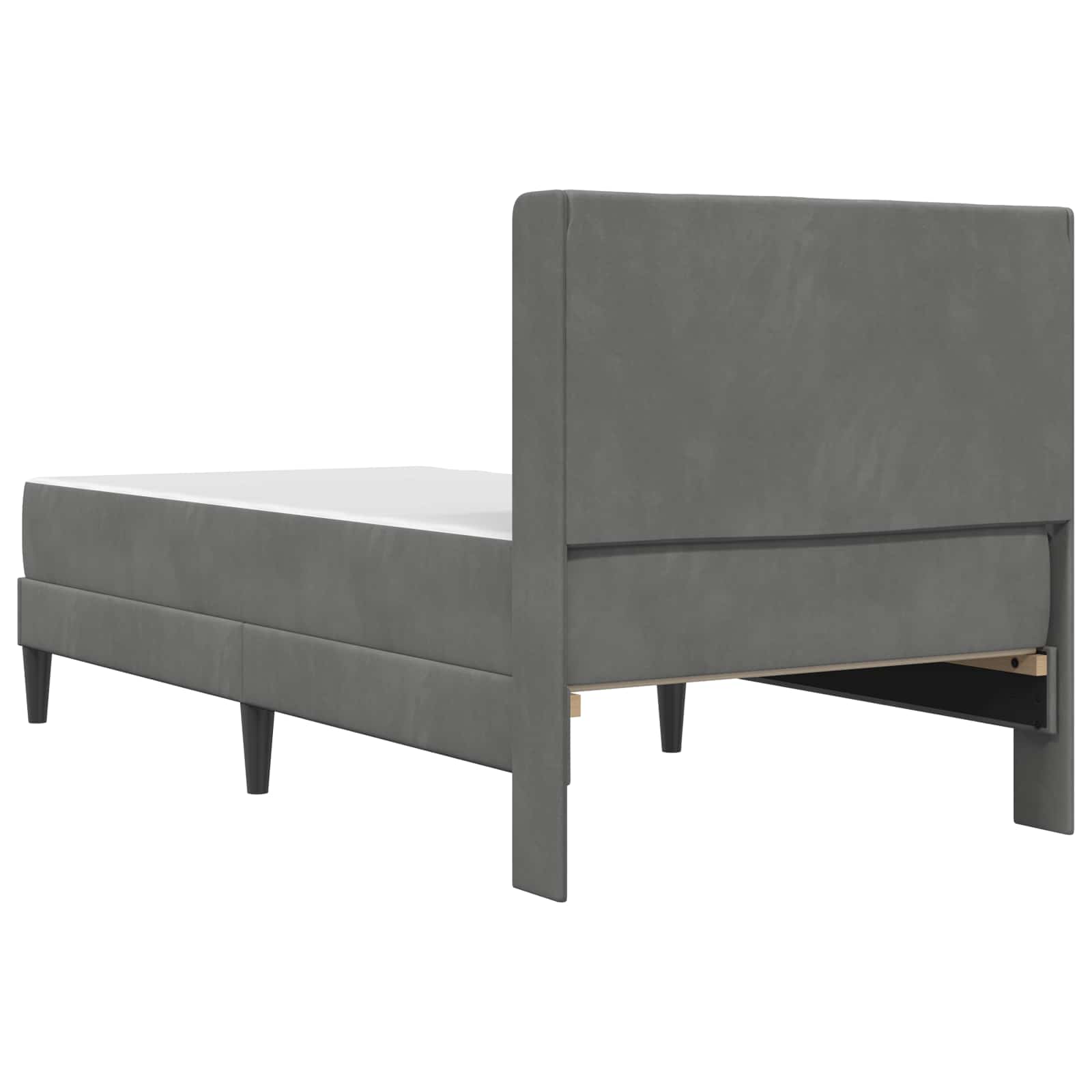 Bettgestell mit Matratze Dunkelgrau 80 x 200 cm Samt
