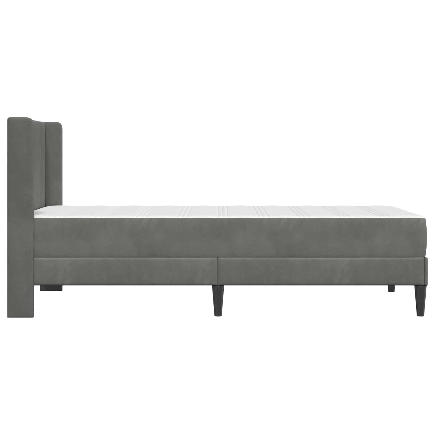 Bettgestell mit Matratze Dunkelgrau 80 x 200 cm Samt