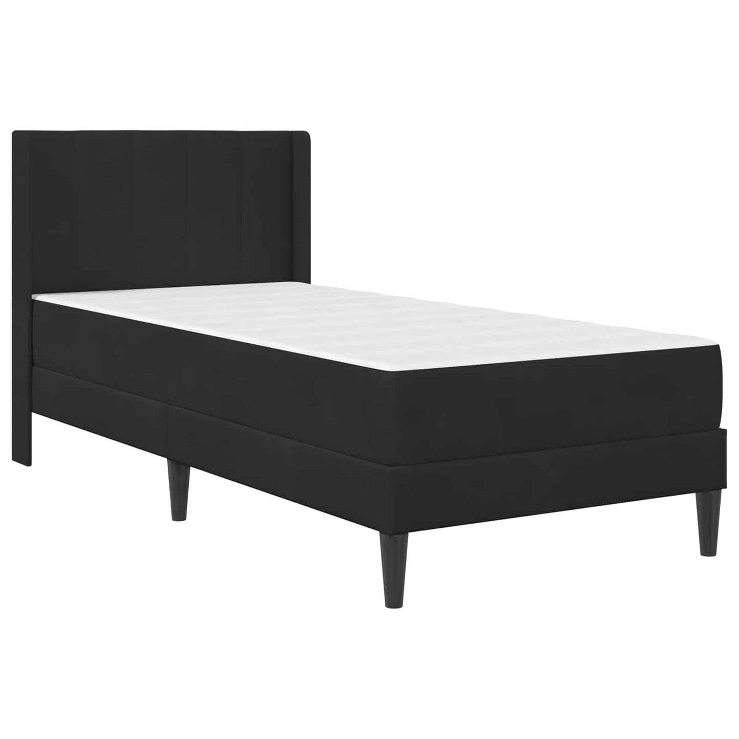 Bettgestell mit Matratze mit Kopfteil Schwarz 80 x 200 cm Samt
