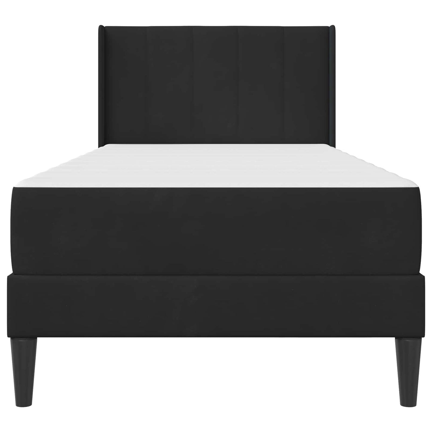 Bettgestell mit Matratze mit Kopfteil Schwarz 80 x 200 cm Samt