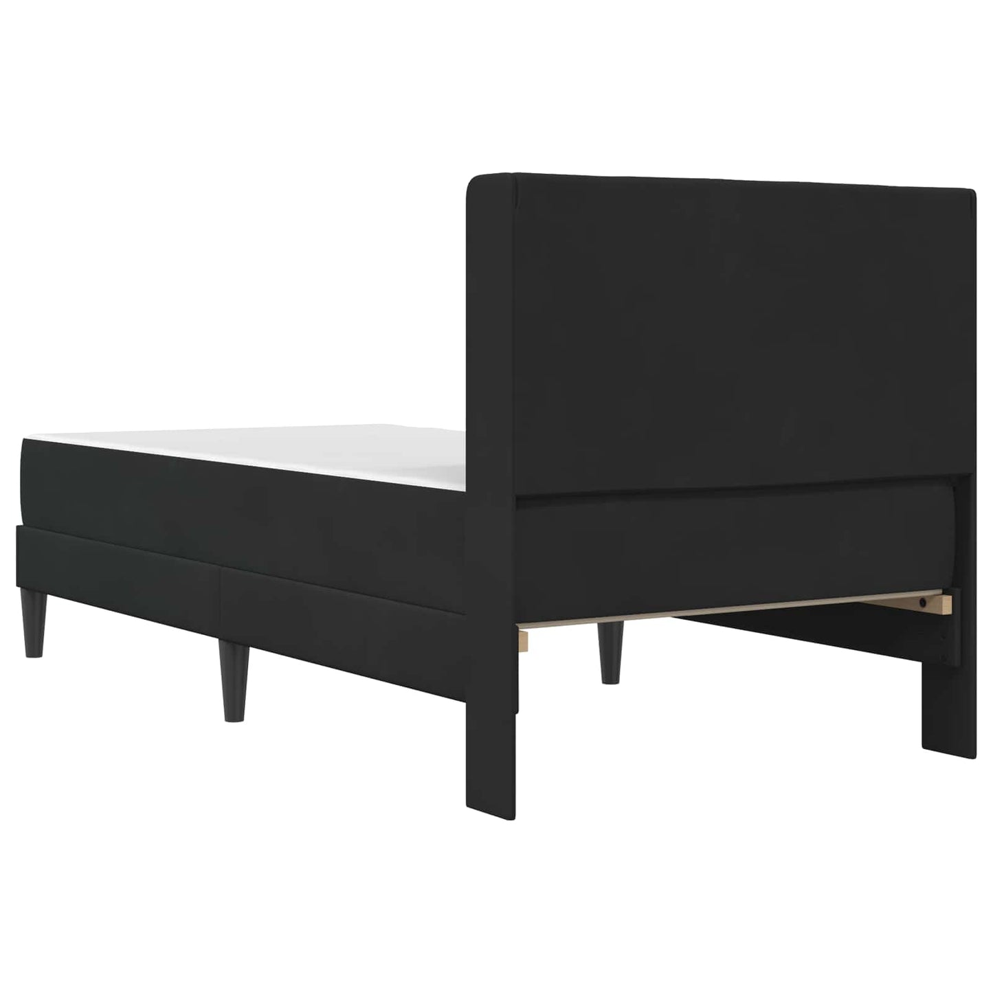 Bettgestell mit Matratze mit Kopfteil Schwarz 90 x 190 cm Samt