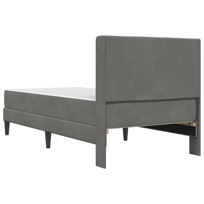 Bettgestell mit Matratze Dunkelgrau 90 x 200 cm Samt
