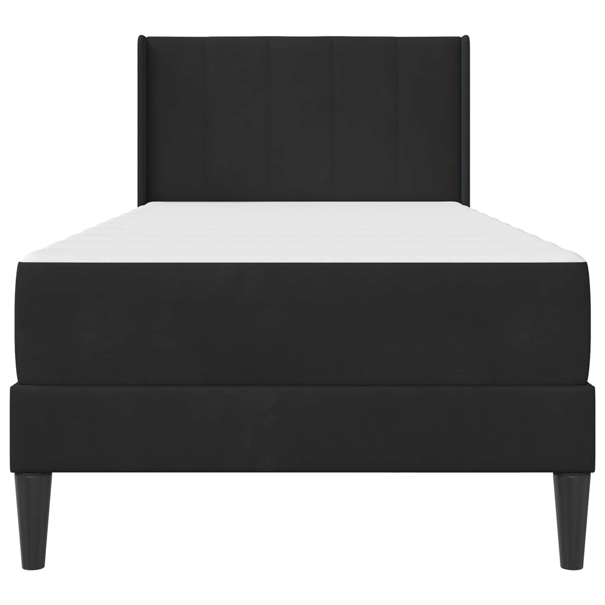 Bettgestell mit Matratze mit Kopfteil Schwarz 90 x 200 cm Samt