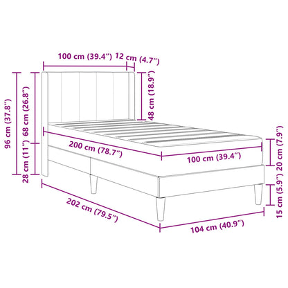 Bettgestell mit Matratze Schwarz 100 x 200 cm Samt