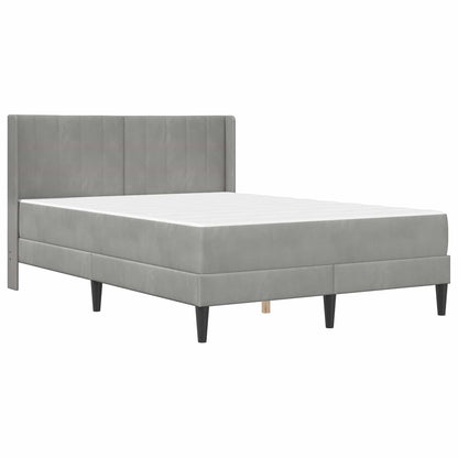 Bettgestell mit Matratze Hellgrau 120 x 200 cm Samt